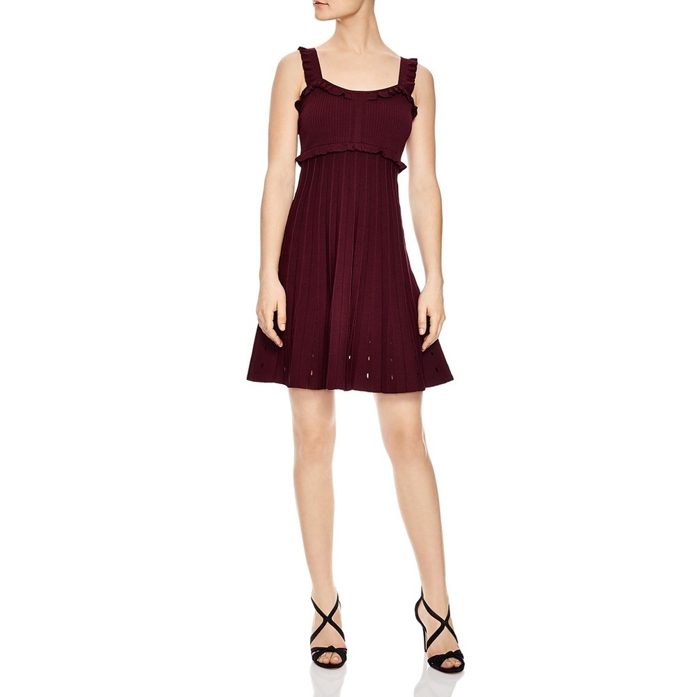 Sandro Silvi Ruffle Strap A-Line Dress